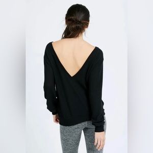 JOAH BROWN Low V Back Sweater - Black